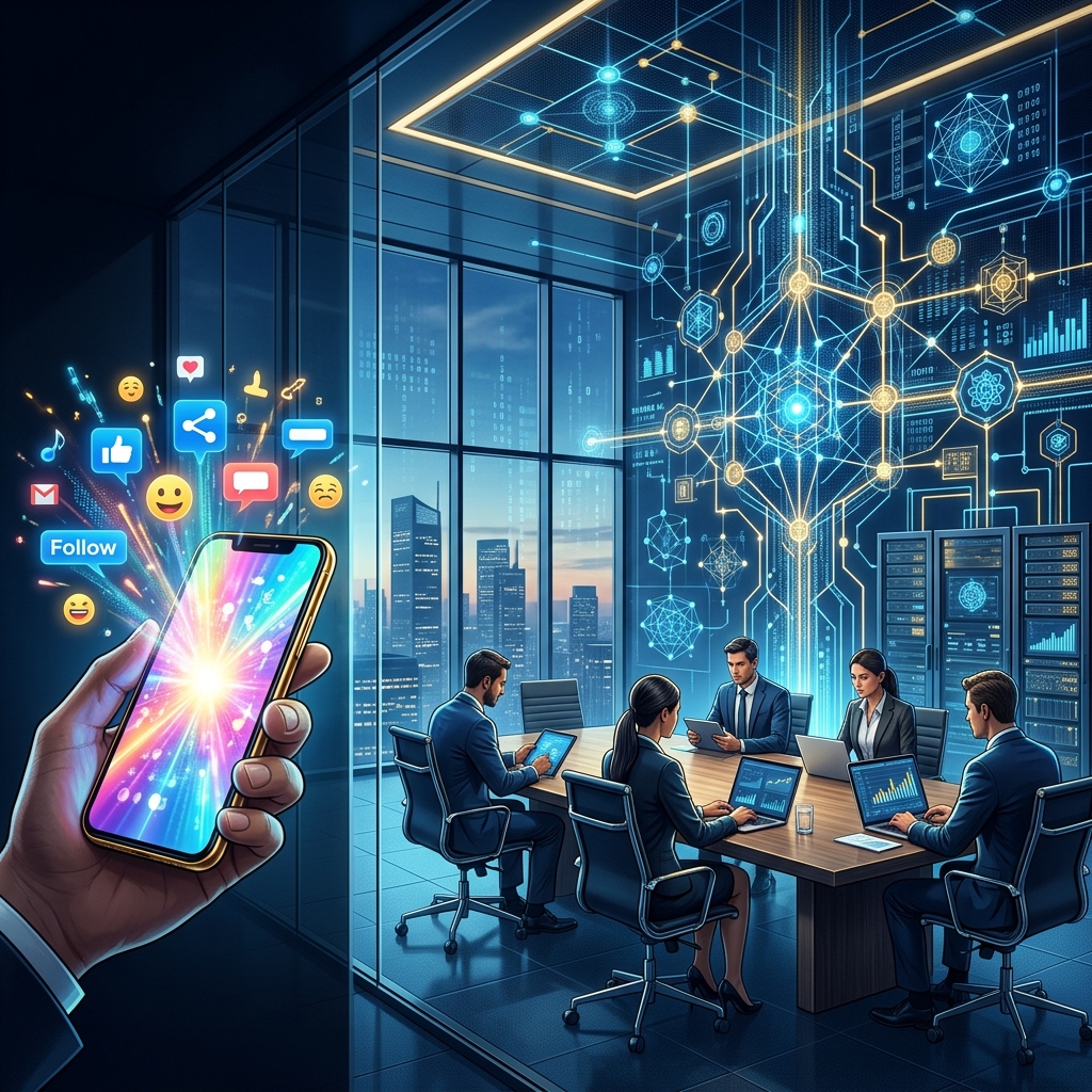 Integración de IA en un entorno corporativo vs redes sociales
