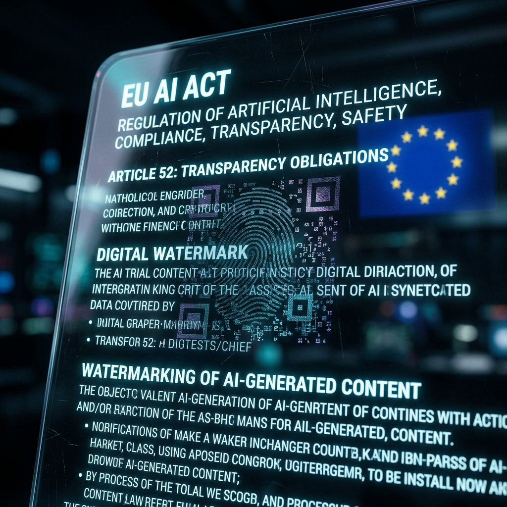 Representación de una marca de agua criptográfica invisible en un texto generado por inteligencia artificial